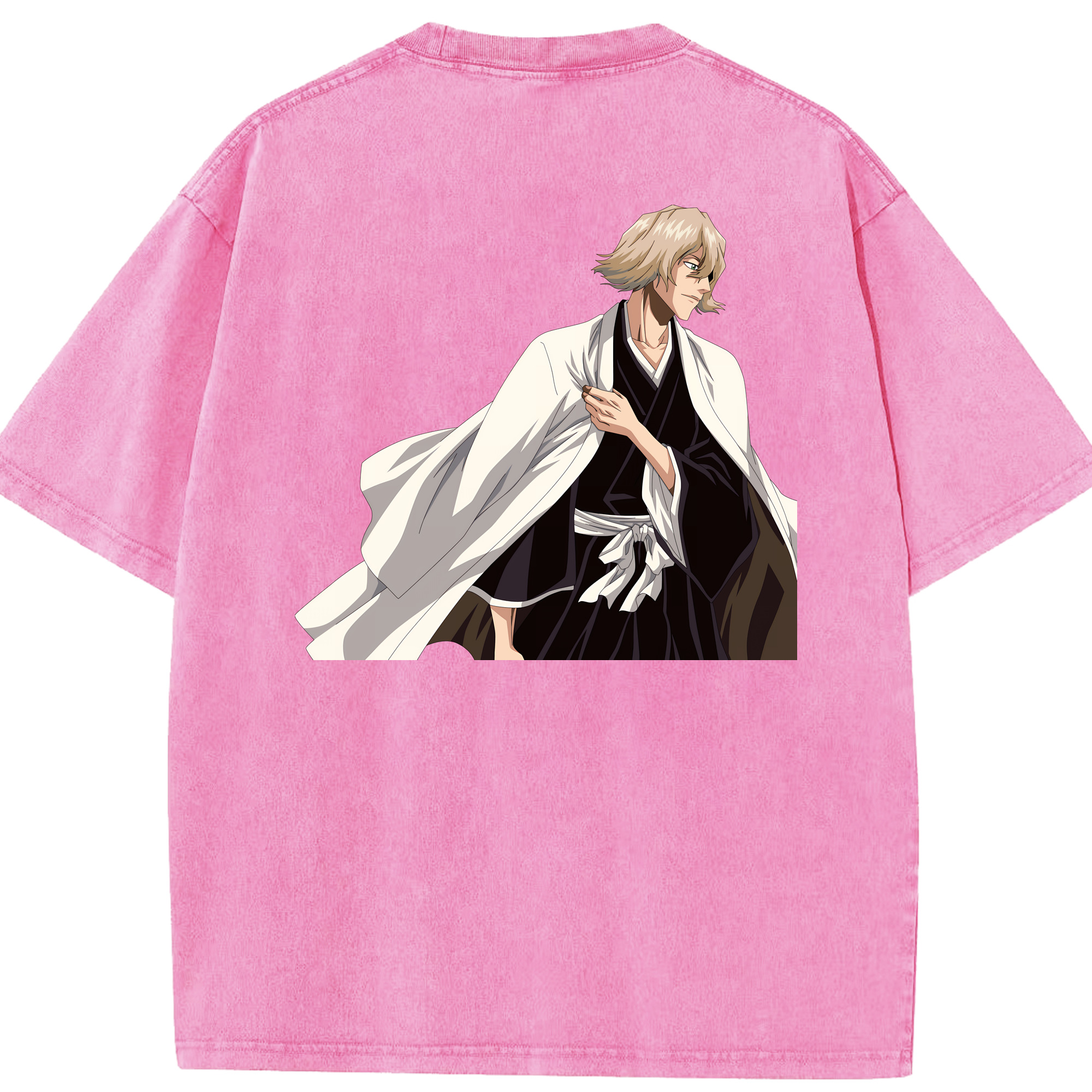 （画像用） "ブリーチ 浦原 喜助（うらはら きすけ） BLEACH Urahara Kisuke " 綿100% ヴィンテージ風 半袖Tシャツ（背面プリント）